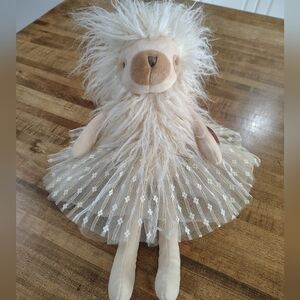 FAO Schwarz Petit Bon Ballerina Dress Sloth Plush Hairy Toy Metallic Tutu